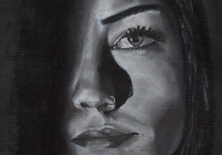 Retrato feminino preto e branco