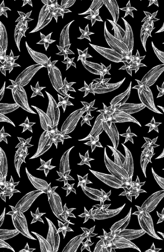 Jardim de flores inventadas - Preto com branco