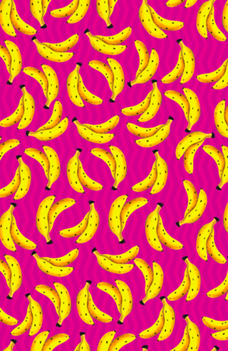 Bananas em Fundo Rosa