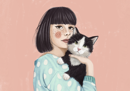 A menina e o gato