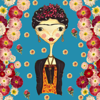 Frida Fundo Azul