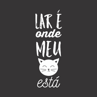 Lar é onde meu Gato está (fundo preto)