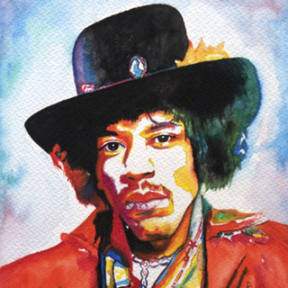 Jimmy Hendrix em aquarela