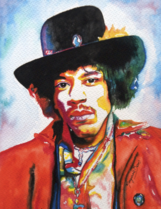 Jimmy Hendrix em aquarela
