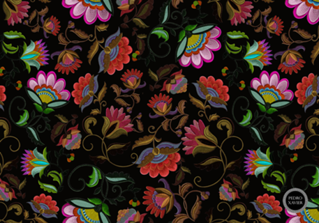 Floral Jacobean_Black