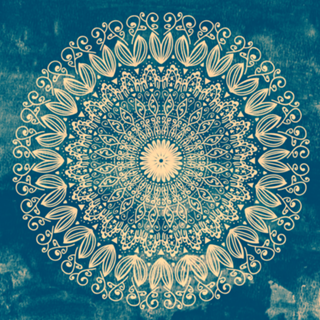 BLUE ORGANIC BOHO MANDALA
