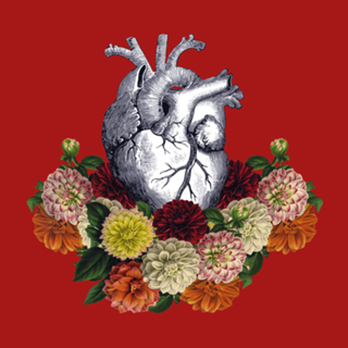 Heart in a nest of flowers