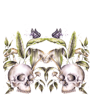 Skull and plants