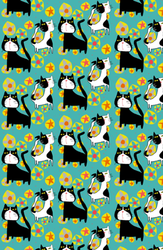 Gatos Malhados e Flores