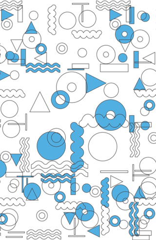 Blue White Geometric Shapes