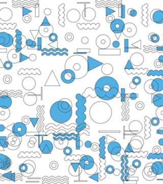 Blue White Geometric Shapes