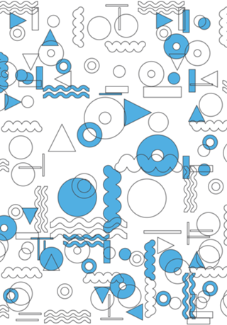 Blue White Geometric Shapes