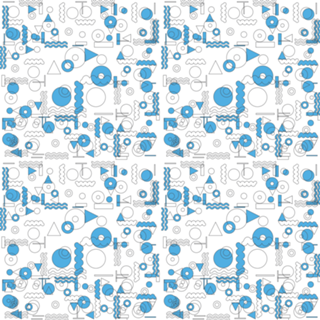 Blue White Geometric Shapes