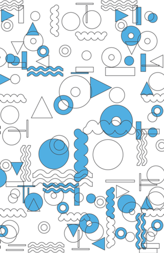 Blue White Geometric Shapes