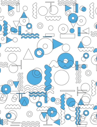 Blue White Geometric Shapes