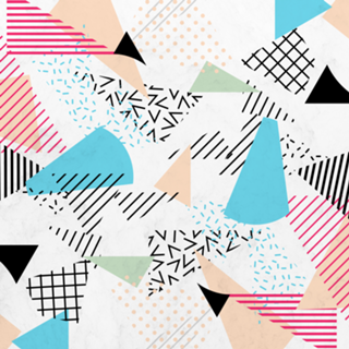 Pizza Retro Geometric 80's