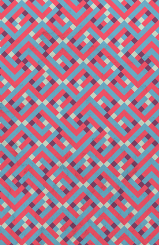 Geometric Labyrinth Red And Blue