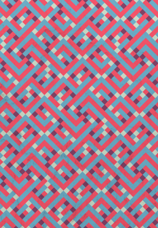 Geometric Labyrinth Red And Blue