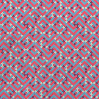 Geometric Labyrinth Red And Blue
