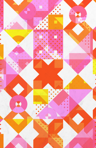 X Square Bubblegum Geometric Pattern