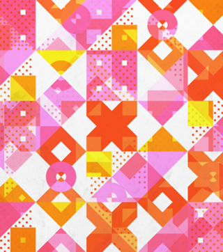 X Square Bubblegum Geometric Pattern