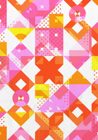 X Square Bubblegum Geometric Pattern