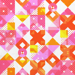 X Square Bubblegum Geometric Pattern