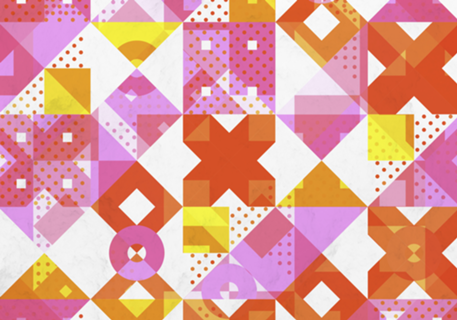 X Square Bubblegum Geometric Pattern