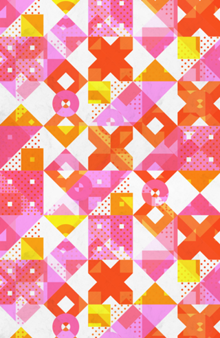 X Square Bubblegum Geometric Pattern