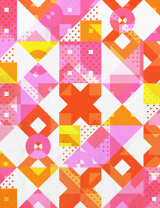 X Square Bubblegum Geometric Pattern