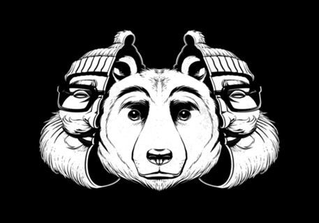 Bear Inside Black And White