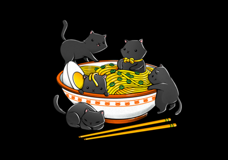 Kawaii Anime Cat Japanese Ramen Noodles