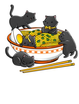 Kawaii Anime Cat Japanese Ramen Noodles