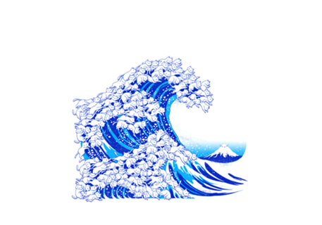 Kanagawa Cat Wave White