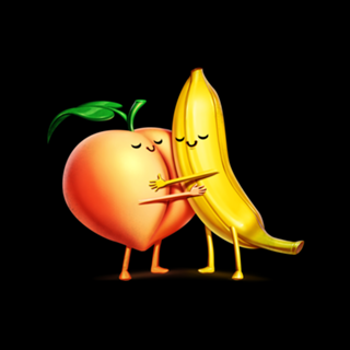 Peach and Banana Cute Friends