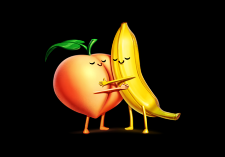 Peach and Banana Cute Friends