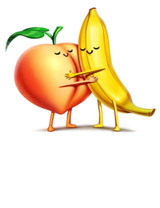 Peach and Banana Cute Friends