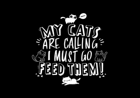 My Cats Are Calling And I Must Go Feed Them