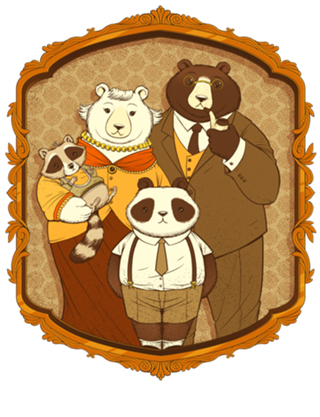 Family Portrait Mama Papa Bear