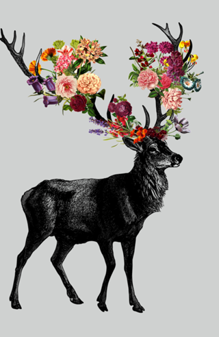 Spring Itself Deer Floral