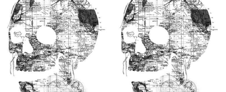 Skull Wanderlust Black and White