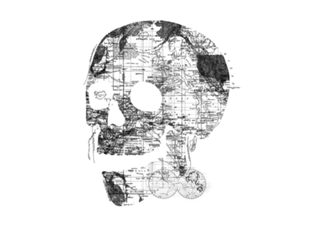 Skull Wanderlust Black and White