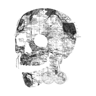 Skull Wanderlust Black and White