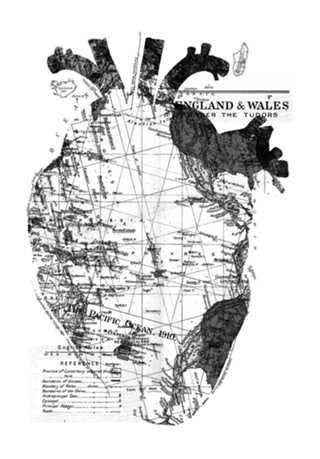 Heart Wanderlust Black and White