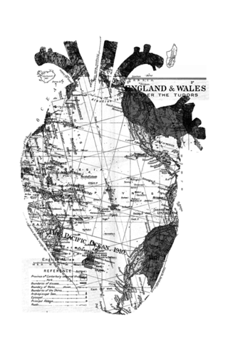 Heart Wanderlust Black and White