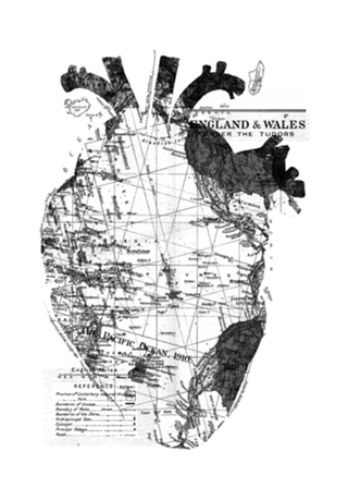 Heart Wanderlust Black and White