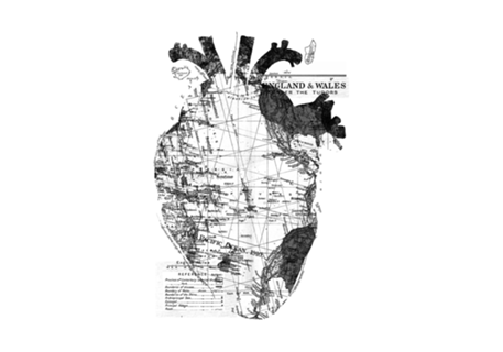 Heart Wanderlust Black and White