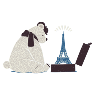 Traveler Tourist Eiffel Tower Bear Paris