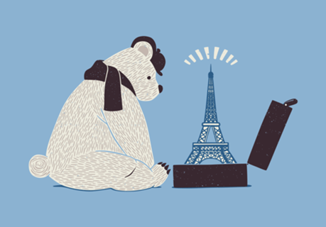 Traveler Tourist Eiffel Tower Bear Paris
