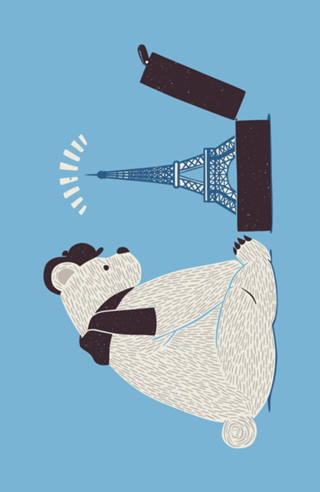 Traveler Tourist Eiffel Tower Bear Paris